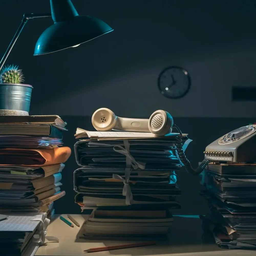 web design photo with a desk full of paperwork